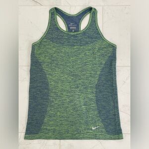 Nike Women's Blue and Green Dri-Fit Tank Top Size M